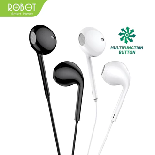 ROBOT Headset Kabel Headset Android RE10 Headset Wired Earphone Bass Android Kabel Jack 3.5 mm Original Garansi 1 Tahun