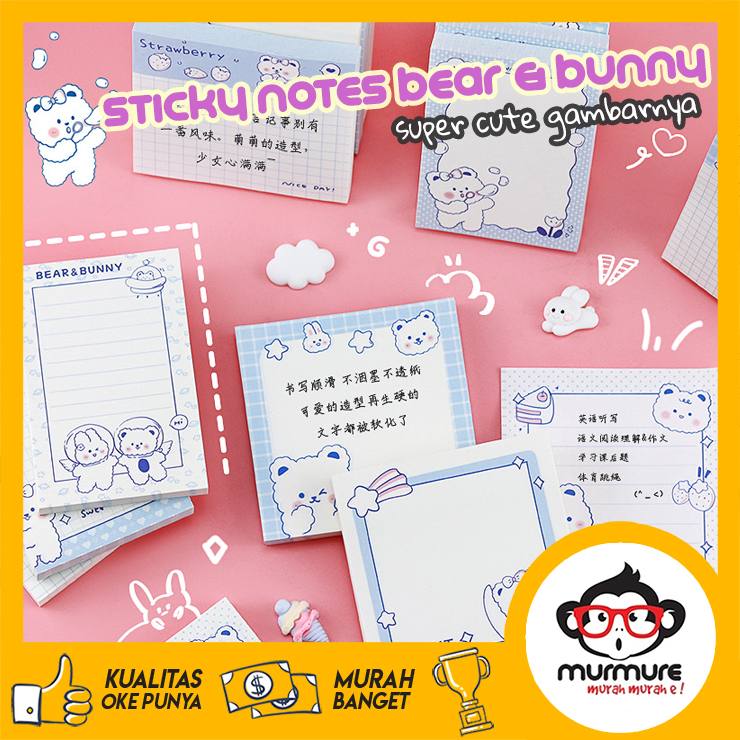 Jual MURMURE | STICKY NOTE MEMO TEMPEL LUCU MOTIF KARTUN BEAR | Shopee ...
