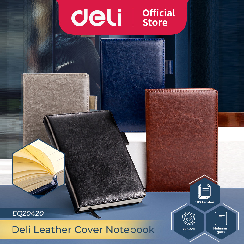 Jual Deli Leather Cover Notebook / Buku Catatan Sampul Kulit A5 180