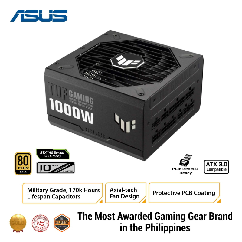 ASUS TUF GAMING 1000W Gold - Alimentation PC Modulaire 80+ Gold ATX 3.0