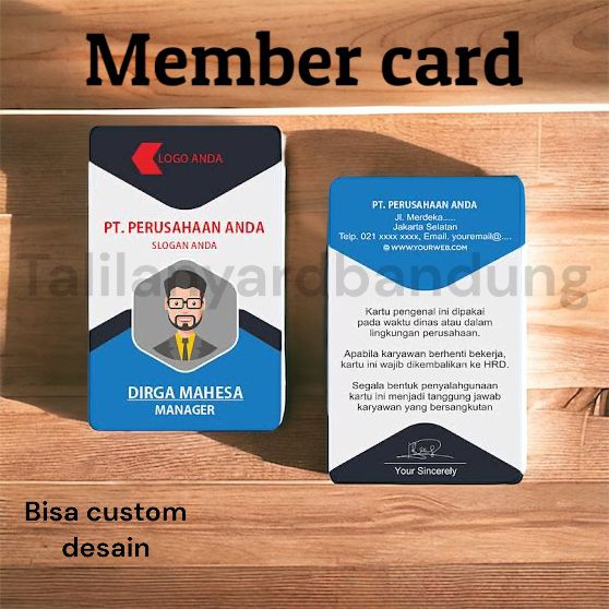 Jual Cetak Kartu Id Card Custom Bahan Pvc Press Oven Anti Kelupas Kartu Anggotakartu Visitor 6809