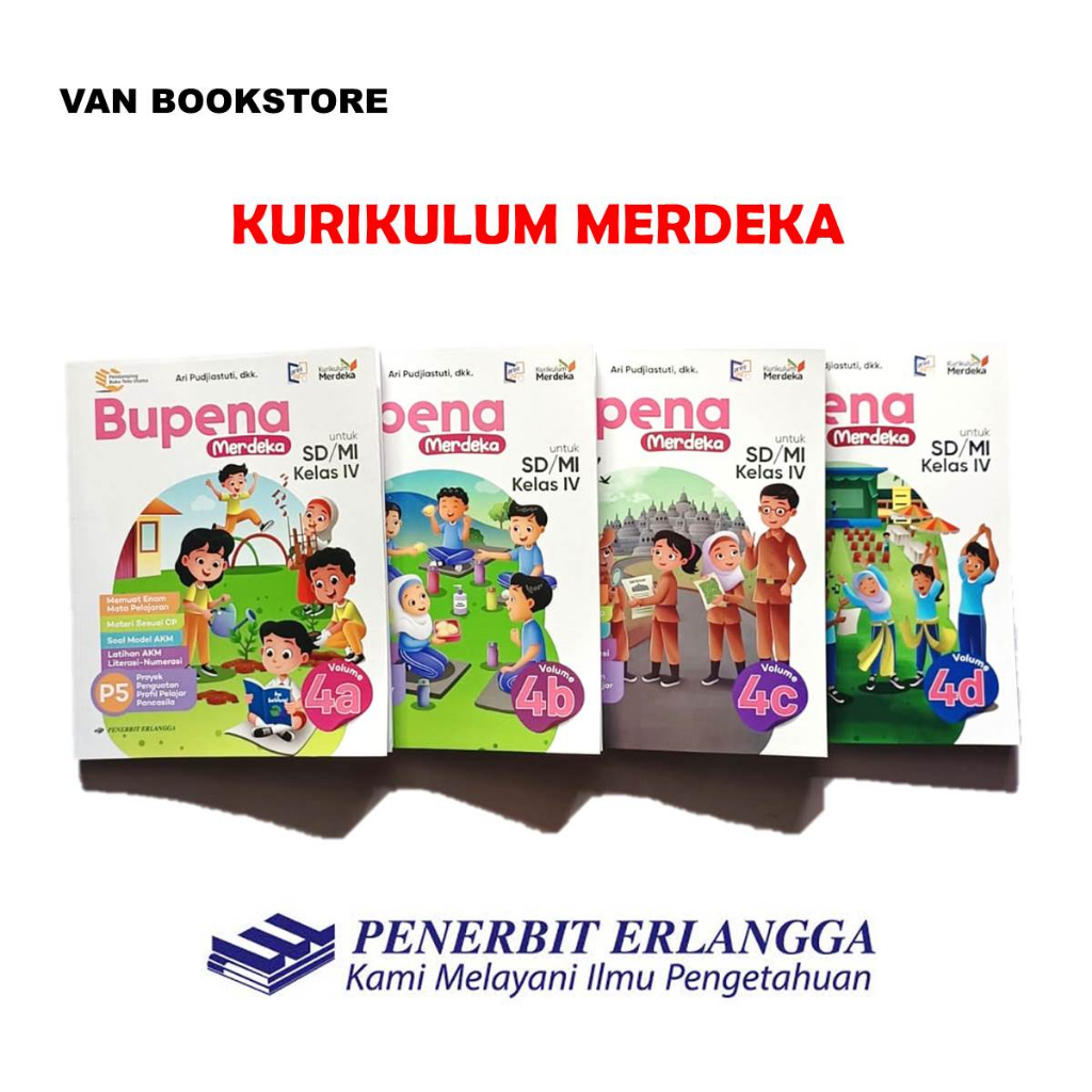 Jual Bupena Merdeka SD Kelas 4 Vol A B C D - Kurikulum Merdeka Bonus ...