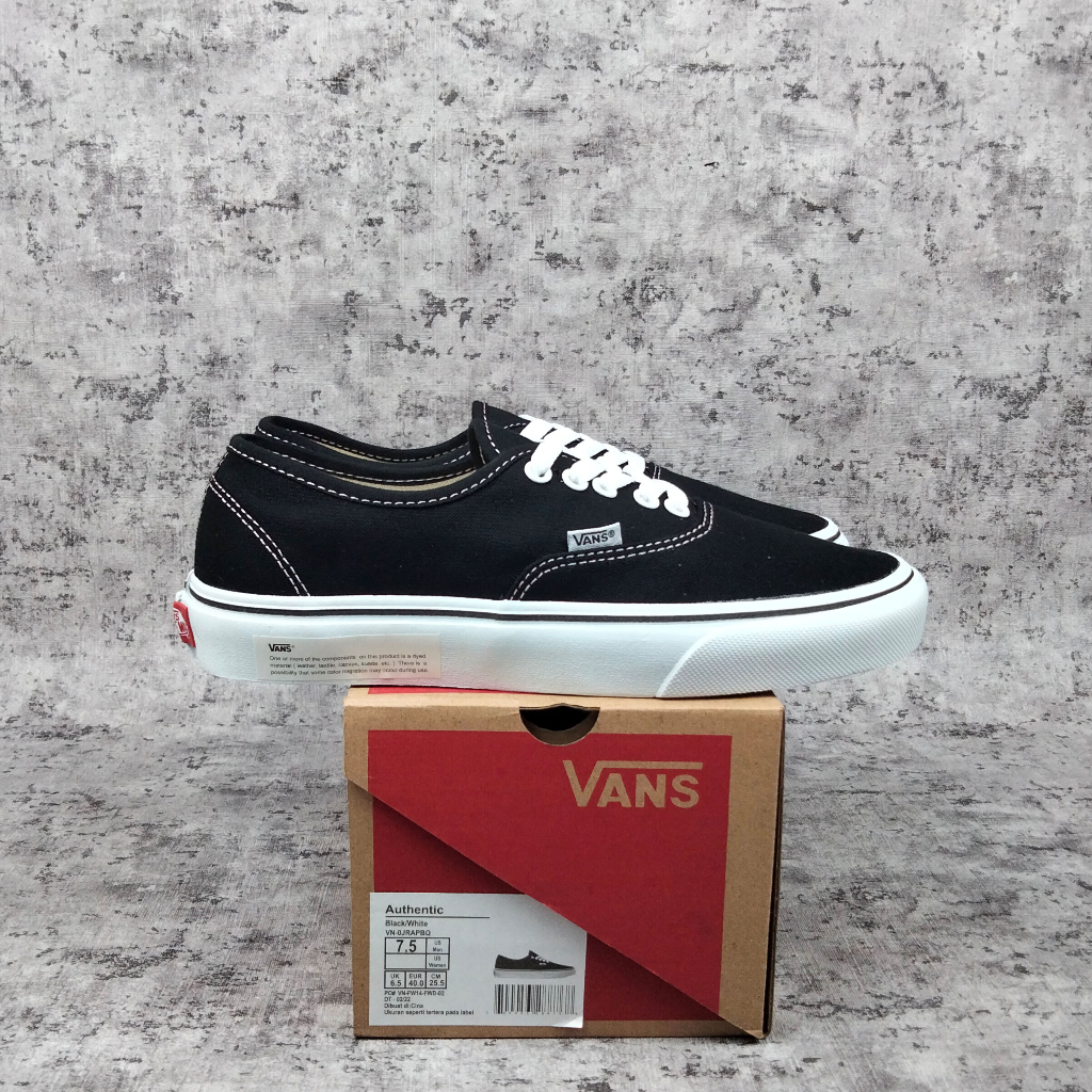 100 PREMIUM SEPATU VANS AUTHENTIC BLACK WHITE KODE DT MADE IN CHINA