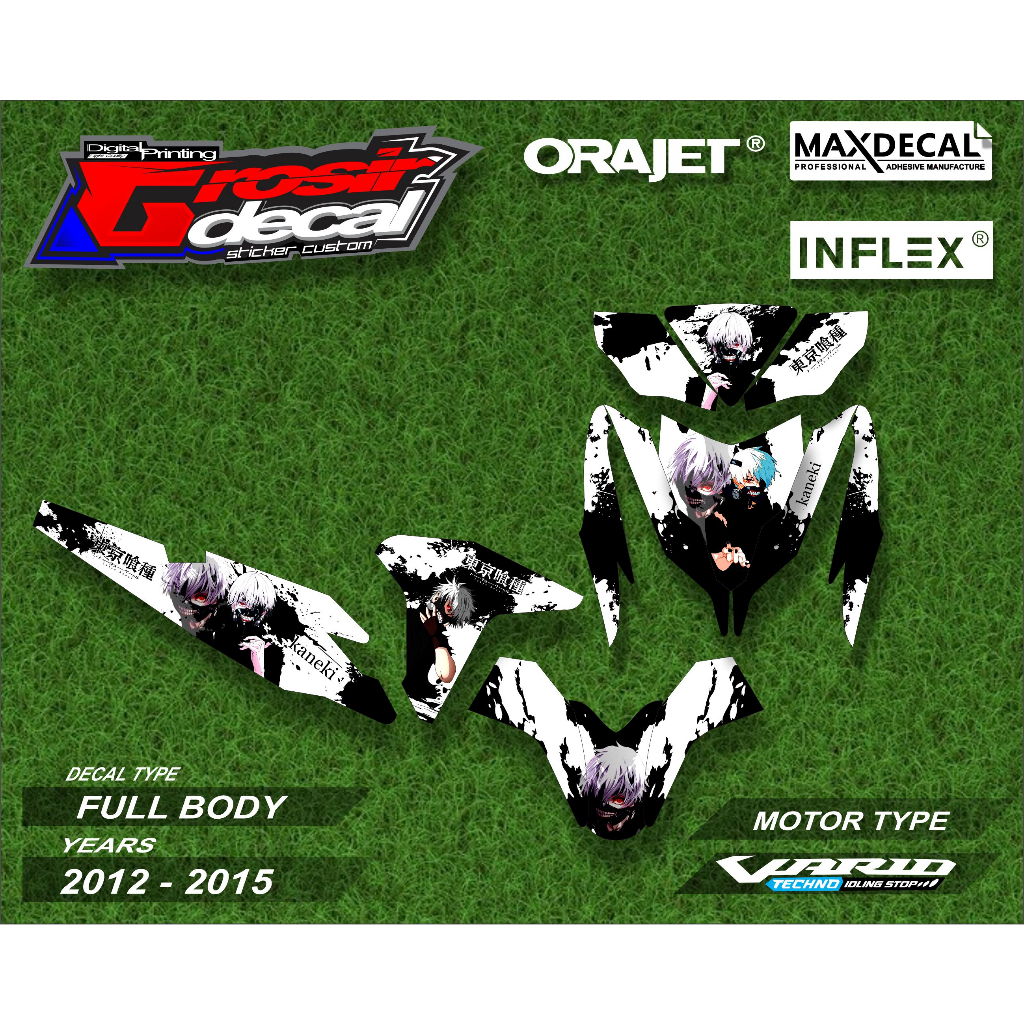Jual Sticker Honda Vario 125 Old Putih 2012 - 2015 Full Body Stiker
