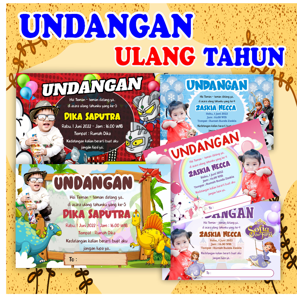 Jual Undangan Ulang Tahun Anak | Shopee Indonesia