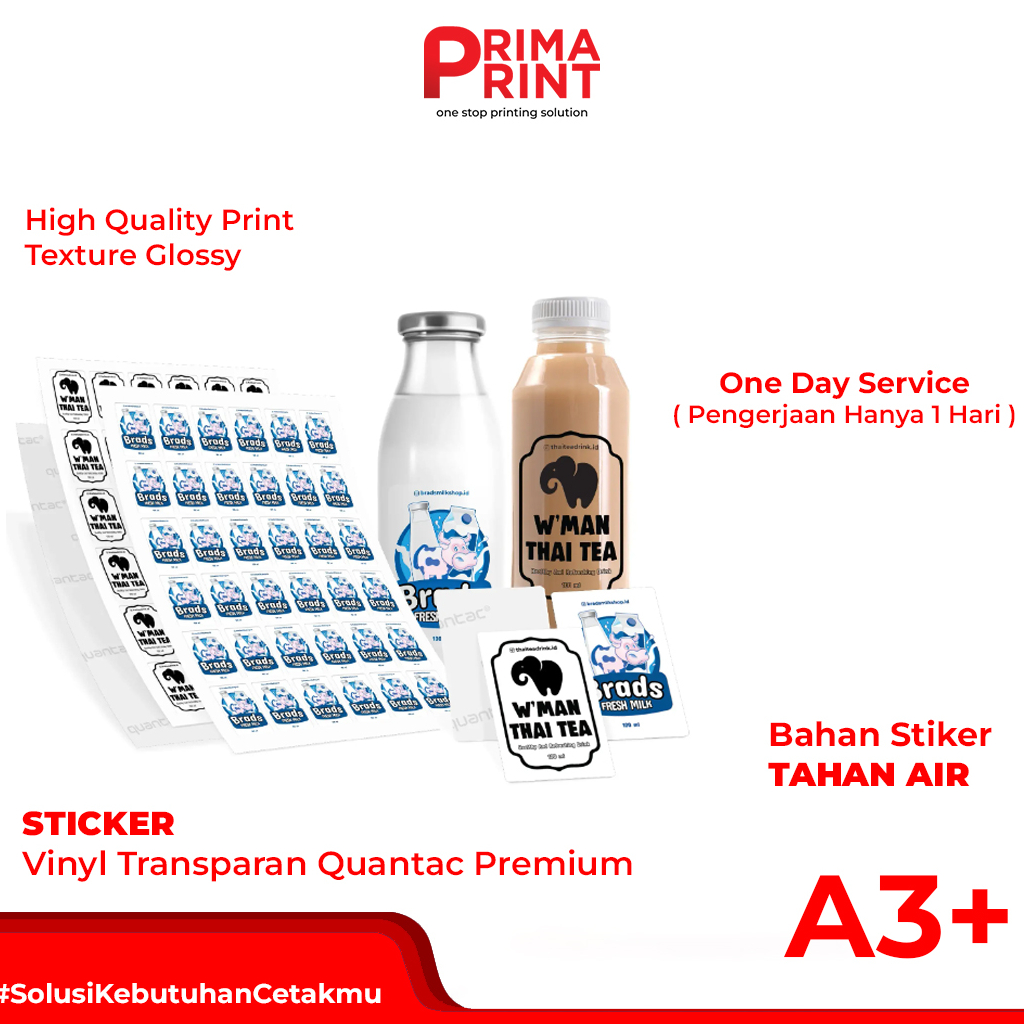 Jual Cetak Stiker Vinyl A3 Sticker Tahan Air Sticker Label Transparan Shopee Indonesia 5464