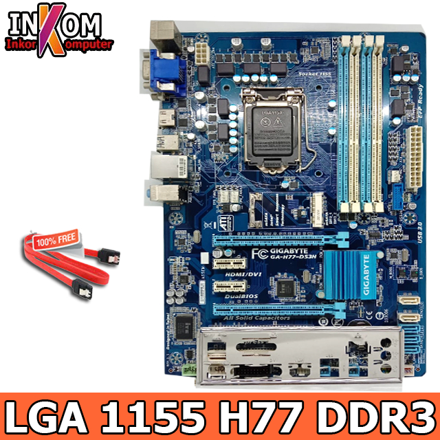 Jual Motherboard Mainboard Mobo ATX H77 LGA 1155 DDR3 4 Slot Ram