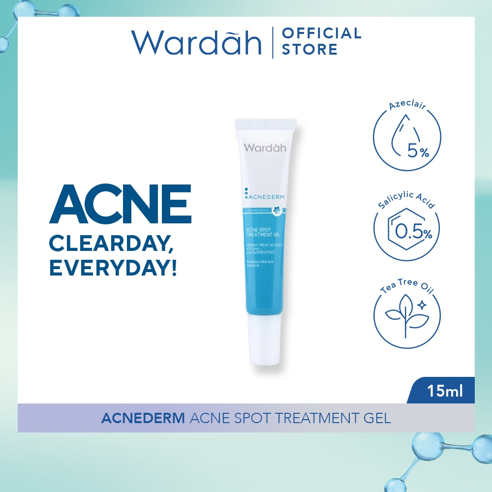 Jual Wardah AcneDerm Acne Spot Treatment Gel 15ml | Shopee Indonesia