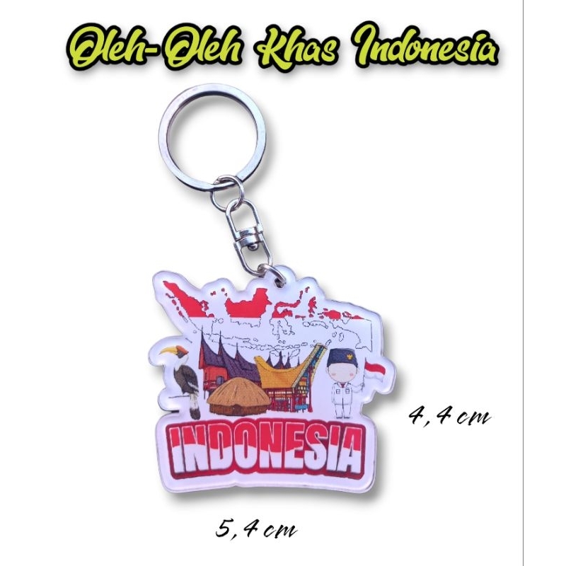 Jual Gantungan Kunci Akrilik Dua Sisi Promo Oleh Oleh Khas Indonesia