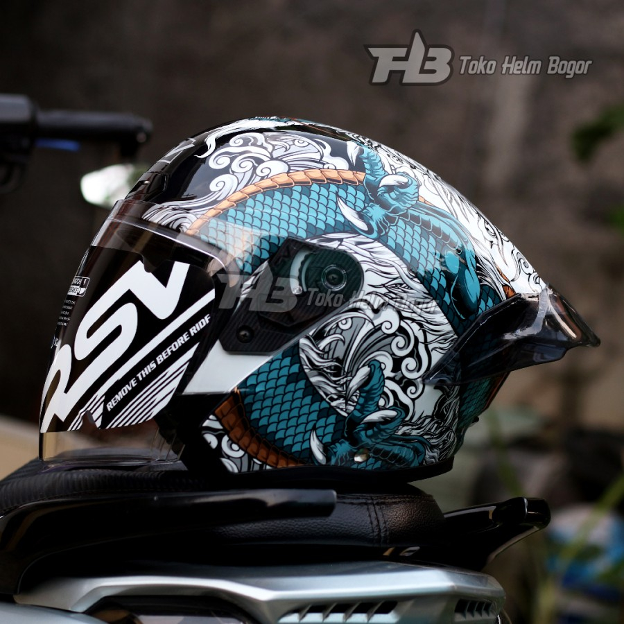Jual HELM RSV New Wintail RYUJIN spoiler 3D SMOKE HELM HAFL FACE ...