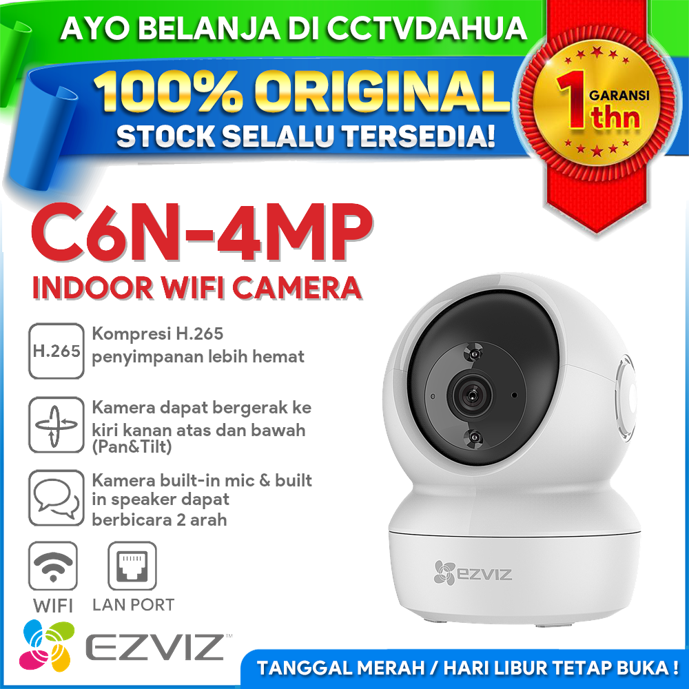 Jual EZVIZ C6N 4MP 2K WIFI WIRELESS CAMERA CCTV SMART IP GARANSI RESMI ...