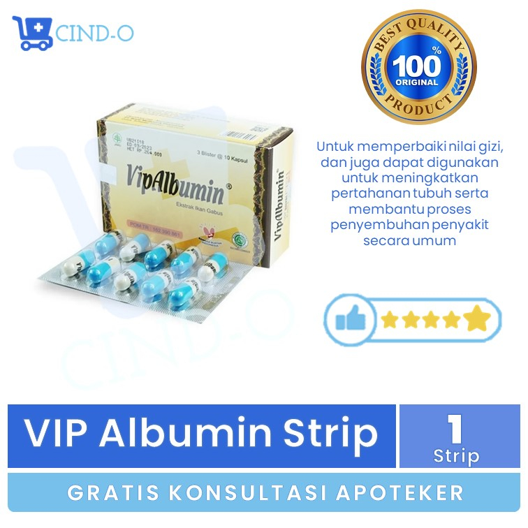 Jual VIPAlbumin Per Strip Kapsul VIP Albumin Ekstrak Ikan Gabus Atau Kutuk Shopee Indonesia