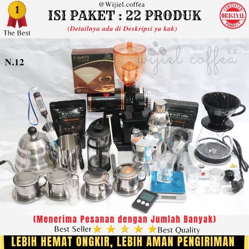 Jual Alat Kopi Manual Brew Paket Usaha Kedai Kopi Set Mesin Giling Kopi Elektrik Paket 9058