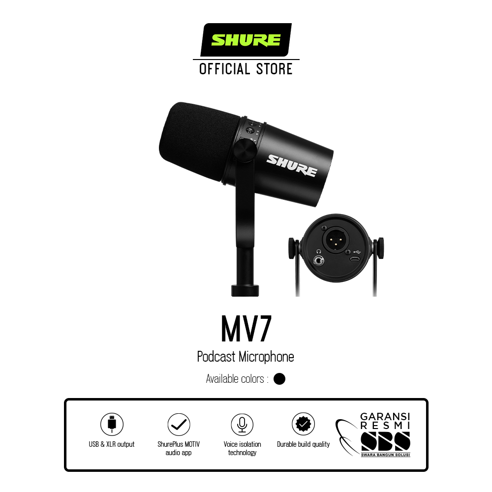 Jual Shure MV7 Podcast Microphone | Shopee Indonesia
