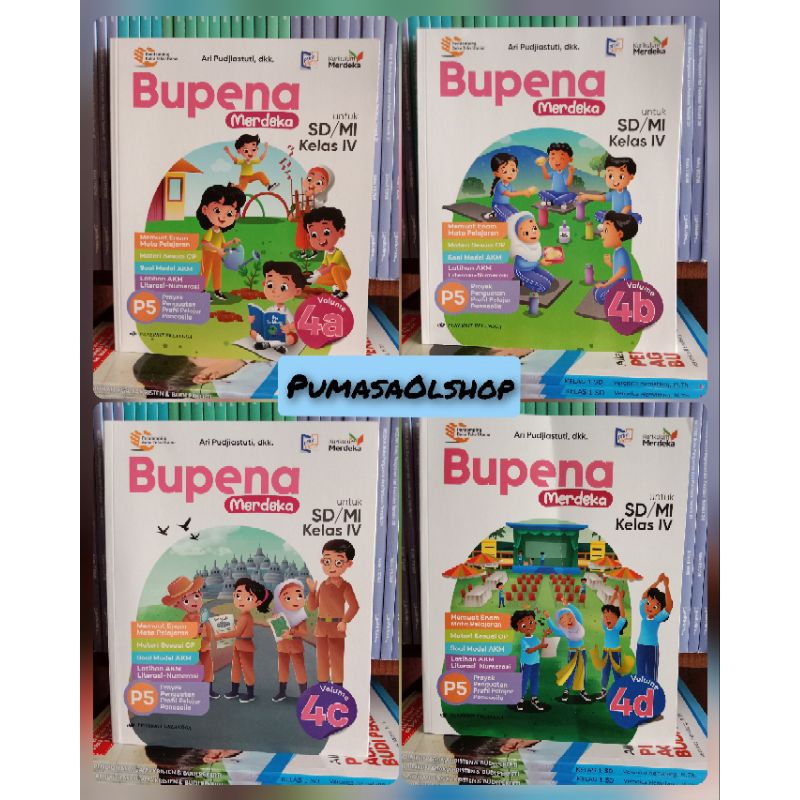 Jual BUPENA MERDEKA SD/MI KELAS 4 VOL 4A, 4B, 4C, 4D KURIKULUM MERDEKA ...