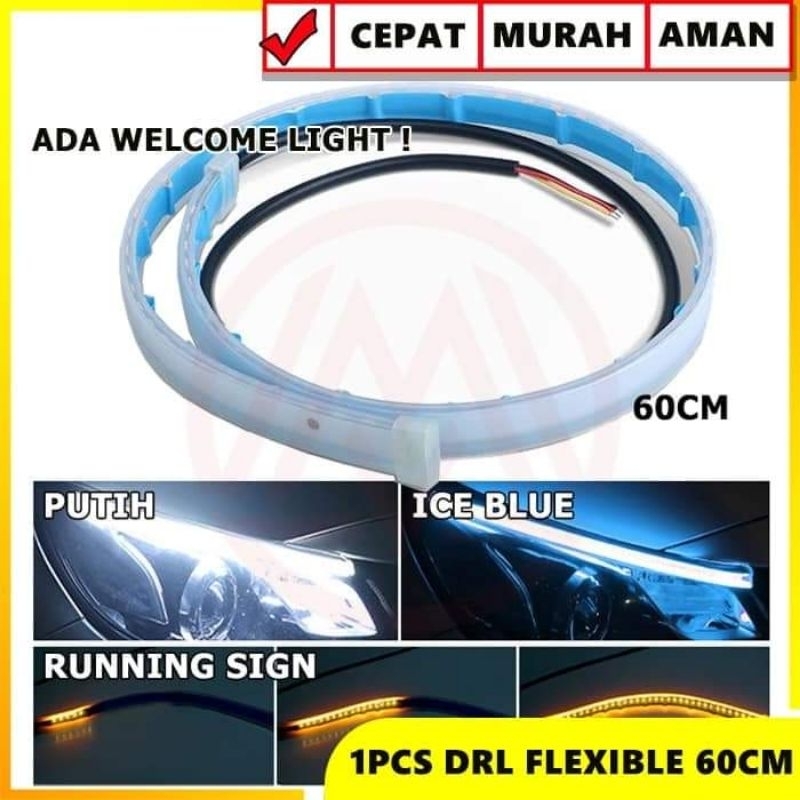 Jual Lampu Led Drl Alis Flexibel Cm Welcome Sign Shopee Indonesia