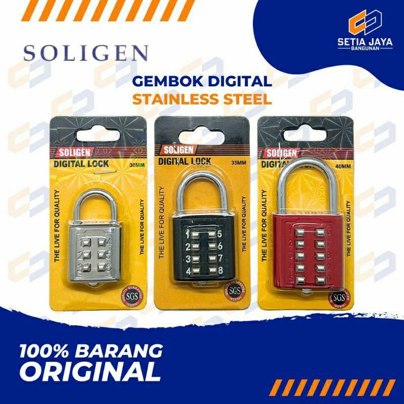 Jual Gembok Nomor / Pin / Koper / Loker / Luggage Padlock Soligen 35mm ...
