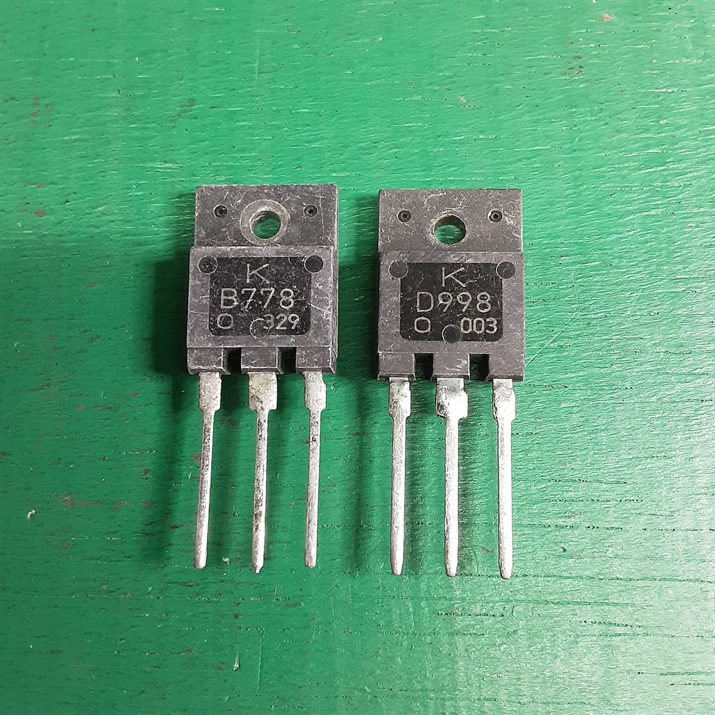 2 Paar B778 + D998 Transistoren - TO-3PF Gehäuse, 120V 10A 100W