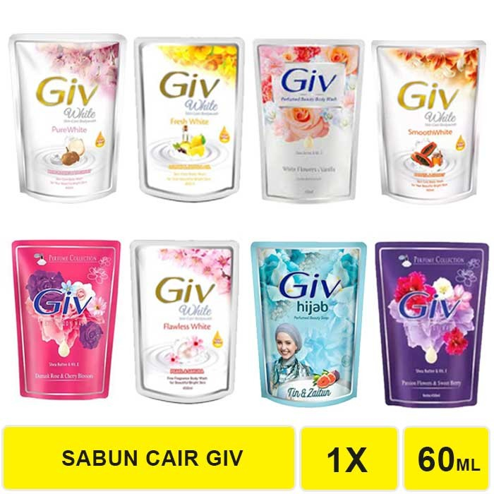 ARJUNA Bodywash GIV Reffil 60ml / Sabun Batang GIV 72g / Sabun Mandi Giv WINGS KT2