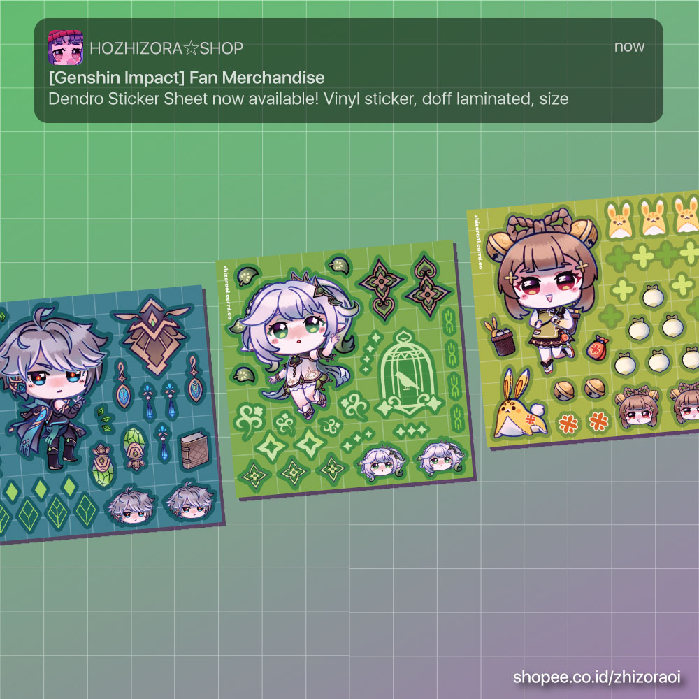 Jual GENSHIN IMPACT - DENDRO Kisscut Sticker Sheet | Shopee Indonesia