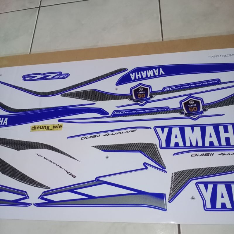 Jual lis body stiker striping Yamaha LC 135 Malaysia SE 50th ...