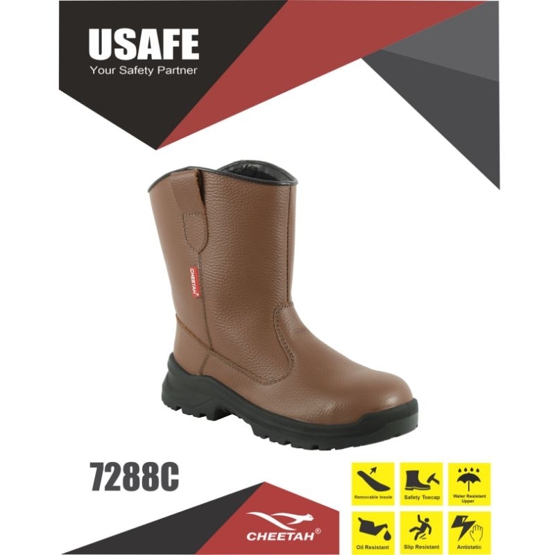 Jual ( GARANSI TUKAR ) Sepatu Safety Cheetah 7288C 7288 C 7288 Coklat