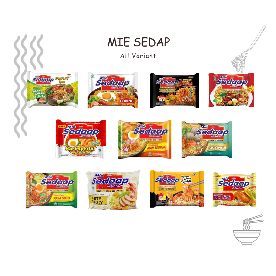 Jual Mie Sedap All Variant Goreng Kuah Ayam Bakar Limau Salero Padang