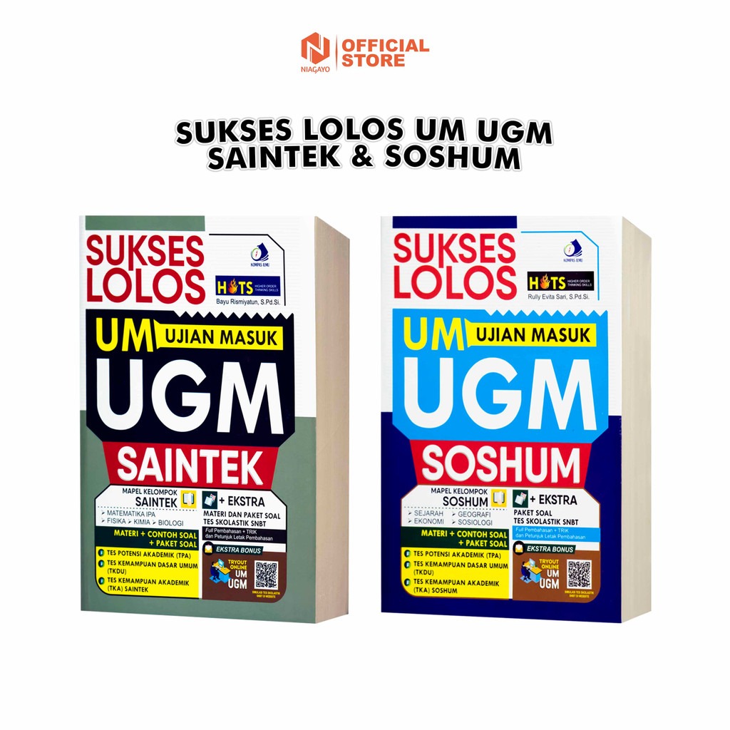 Jual Buku Sukses Lolos Um Ujian Masuk Ugm Saintek Dan Soshum Extra Paket Soal Tes Skolastik