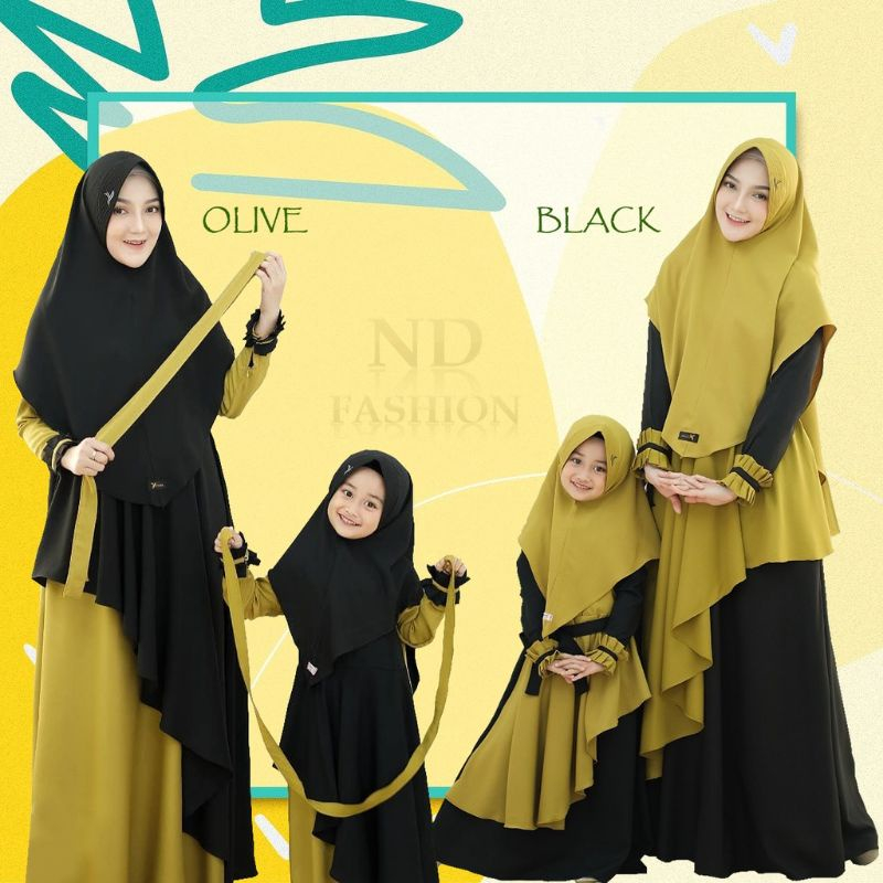 Jual Gamis Couple Ibu Dan Anak Set Hijab / Baju Couple Keluarga / Gamis ...