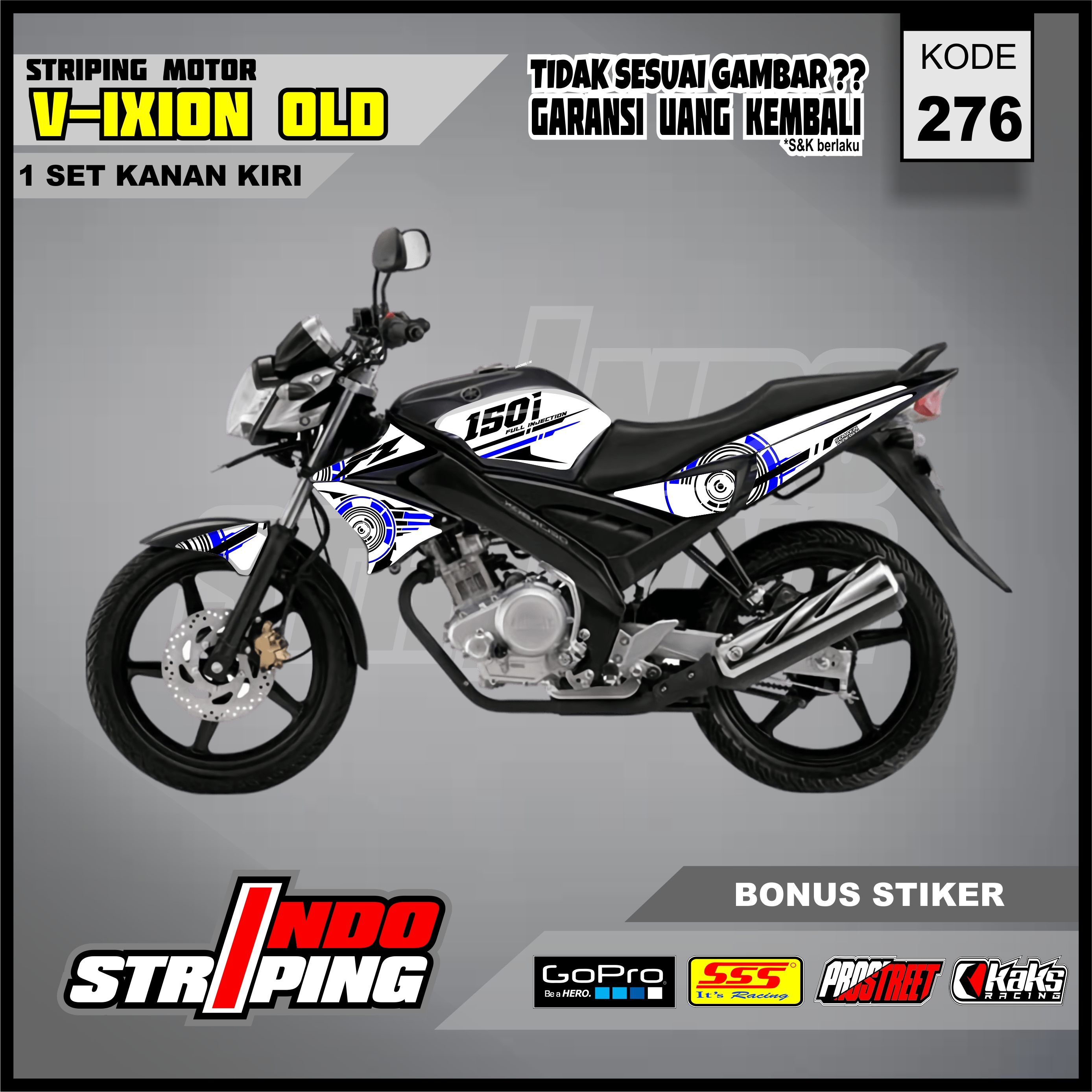 Jual Stiker Motor Striping Variasi Yamaha Vixion Old V Ixion Old Semi Full Body Desain Keren