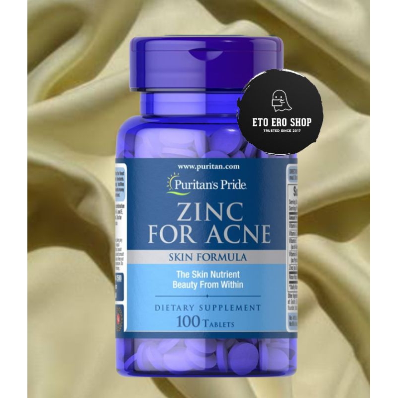 Jual Puritan's Pride Zinc for Acne 100 tablets puritan puritans