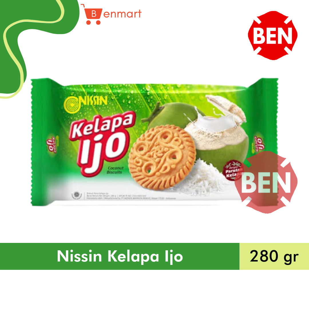 Jual Nissin Kelapa Ijo 280g 280gr 280 G Gr Biskuit Coconut Hijau Besar