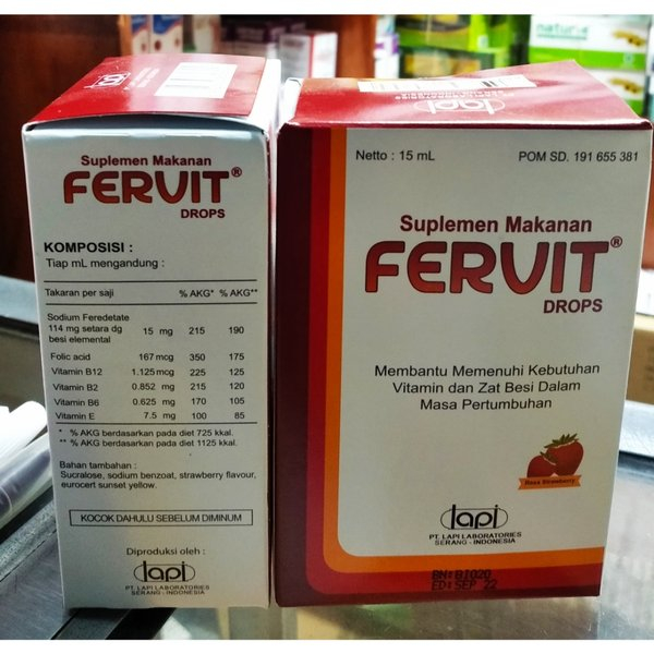 Jual FERVIT DROPS BAYI 15 ML Vitamin Zat Besi bayi - Zink Masa ...