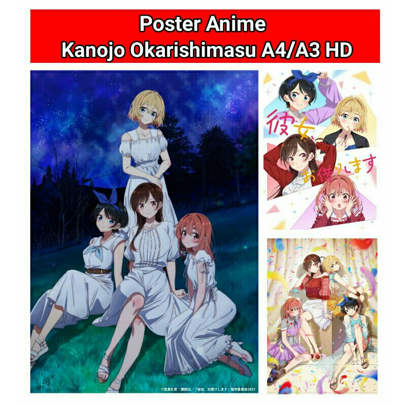 Jual Poster Anime Kanojo Okarishimasu Kanokari Hiasan Dinding A4 A3