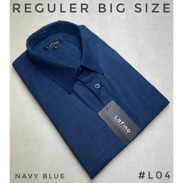 Lafino M L Xl 2Xl 3Xl 4Xl (Xxl Xxxl Xxxxl) Heavyweight Rami Kemeja Polos Pendek Pria Jumbo Big