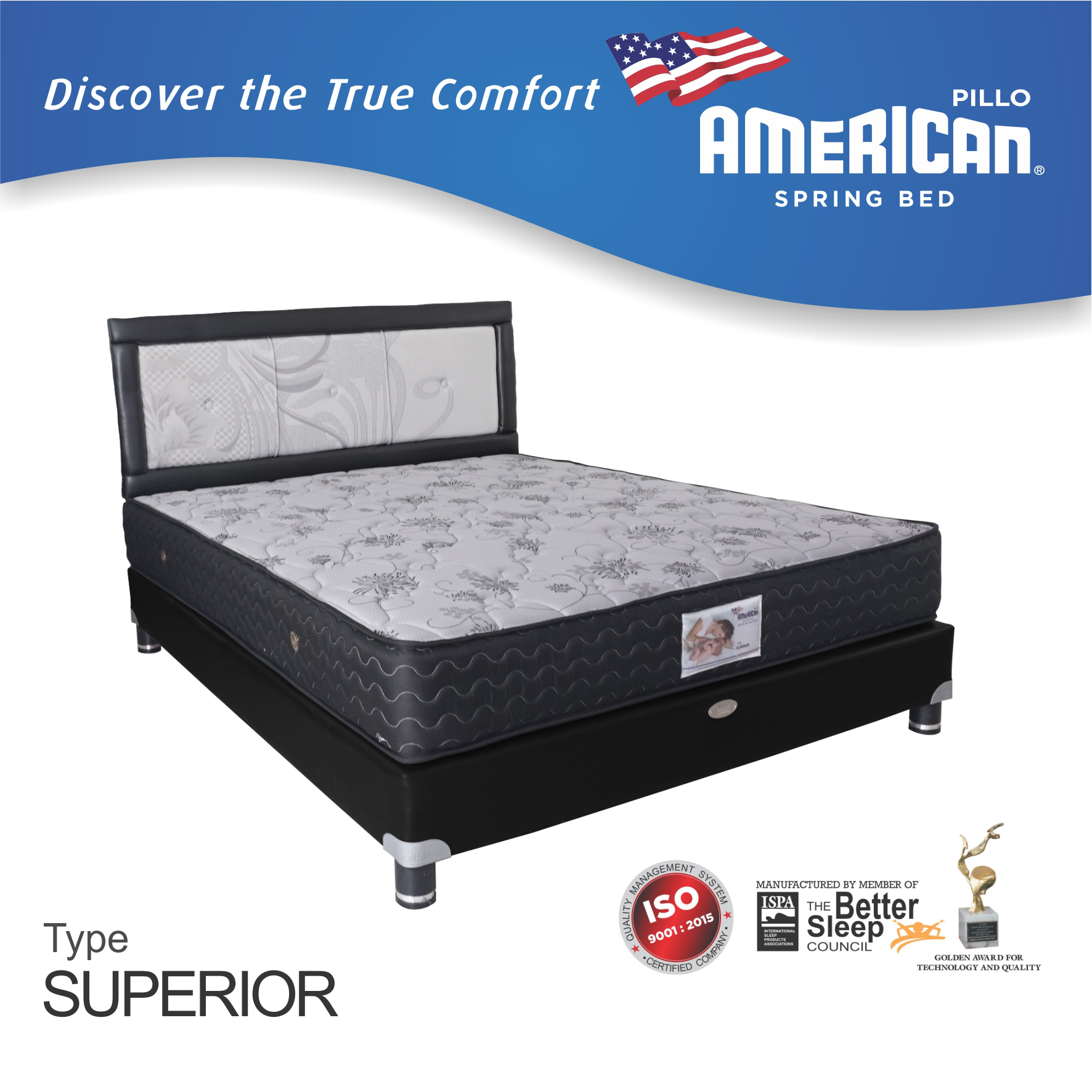 Jual BEDSET Springbed Type Superior [American Pillo] Original