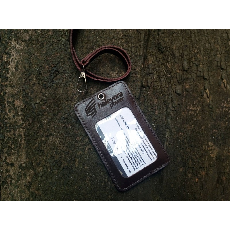 Jual Name Tag Id card Kulit Asli Sapi Logo Haleyora Power - Garansi 1 ...