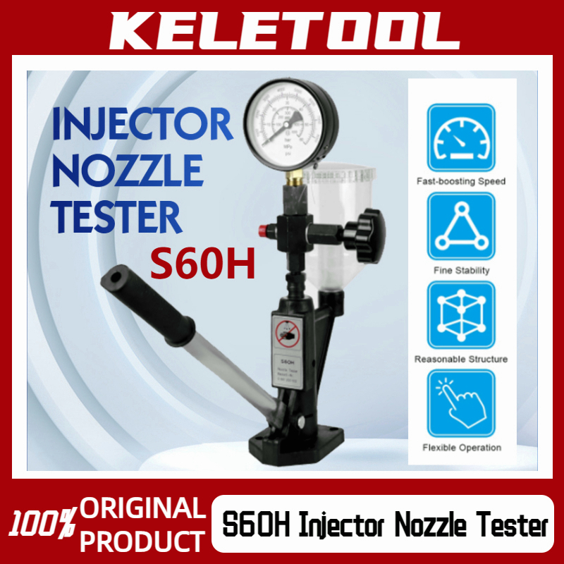 Diesel Injector Pop Pressure Tester Dual Read Bar/PSI Gauge S60H W/Filter Nozzle - Foto 10
