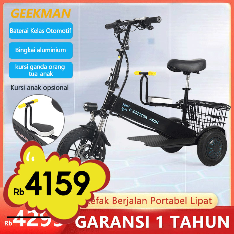 Jual Sepeda Listrik Roda 3 Tiga Dewasa Baterai Lithium 36v8ah Awet 30km ...