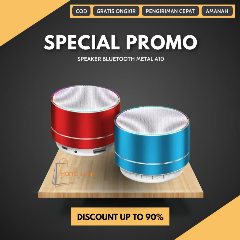 Jual Portable Bluetooth Speaker A10 Mini Bulat LED | Shopee Indonesia