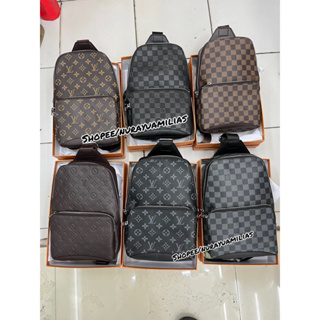 Jual Waistbag LV free Box import Quality waist bag pria & wanita tas  selempang pria LV