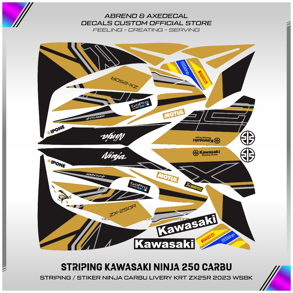 Jual DECAL STRIPING NINJA 250 KARBU LIVERY KRT 2023 RACING / STIKER ...