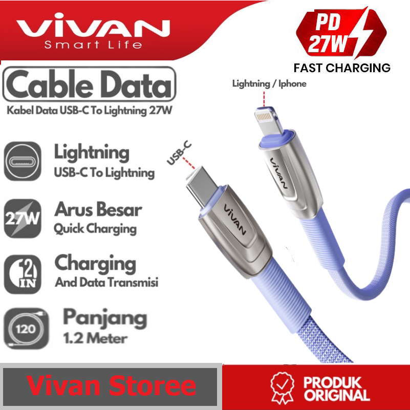 Jual Vivan Kabel Data Btk Cl Data Cable Type C To Lightning W Cm