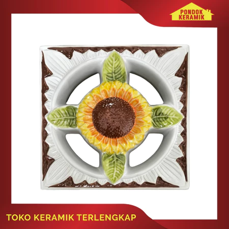 Roster Keramik Lubang Angin Dinding 20x20 RO 37 B Matahari Yellow