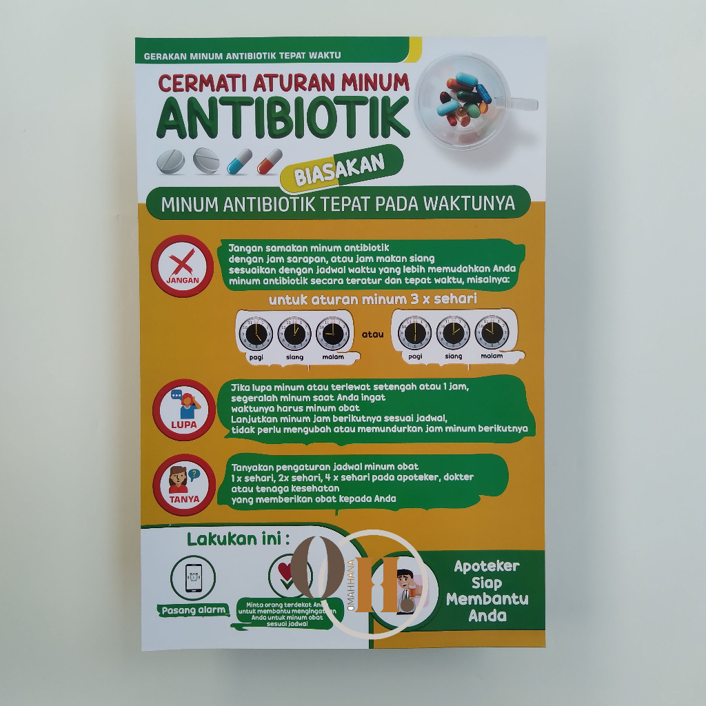 Jual Poster Cermati Aturan Minum Antibiotik - Poster Farmasi - Gerakan