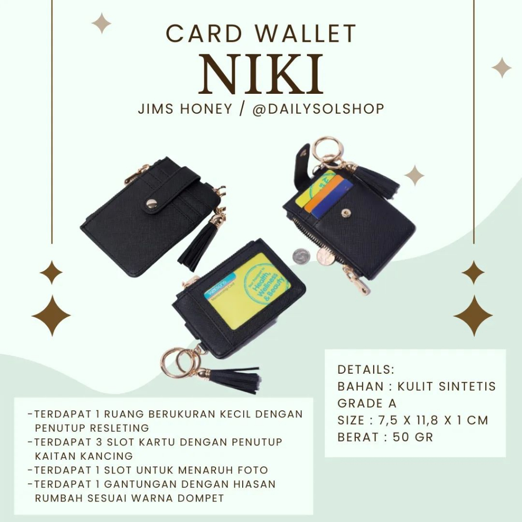 Jual Niki Wallet Jims Honey Dompet Kecil Jims Honey Dompet Terbaru Jims Honey Card Holder Jims