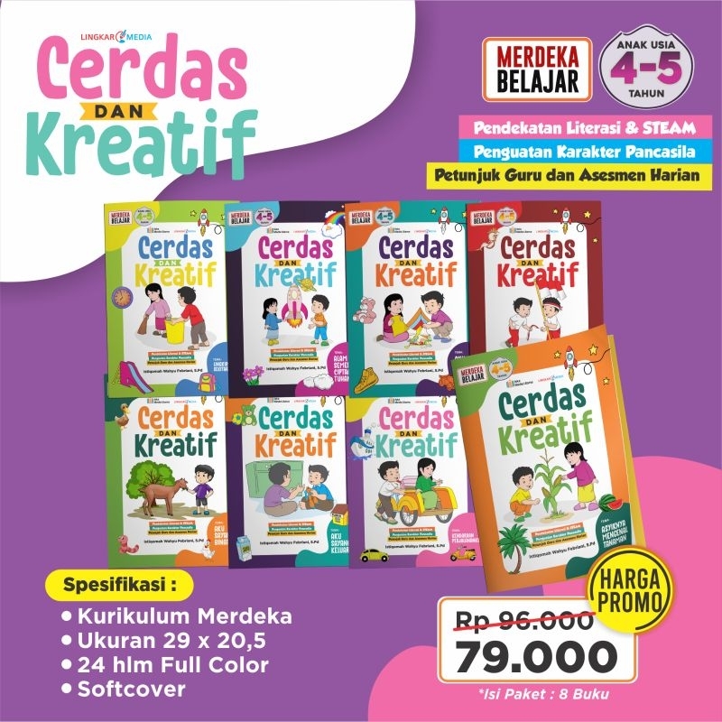 Jual Buku Paket Isi 8 Buku Tk Kurikulum Merdeka Untuk Usia 4 5 Tahun Penerbit Lingkar Media 7049