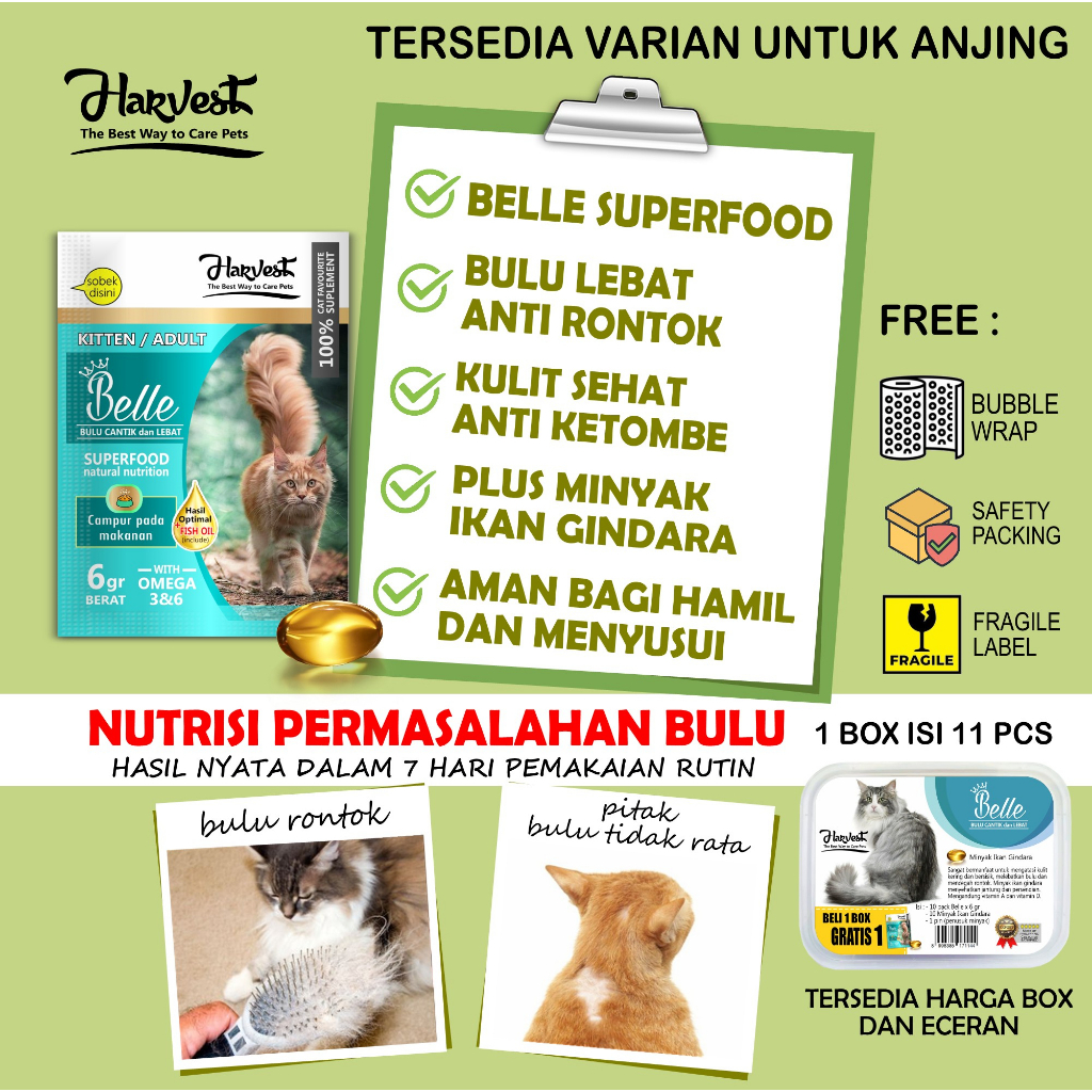 Jual VITAMIN BULU KUCING RONTOK HAIRBALL LEBAT CANTIK SEHAT ANTI RONTOK ...