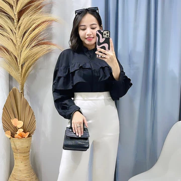 Rx Fashion Geya Blouse Katun Twistcone Blouse Atasan Wanita Nn