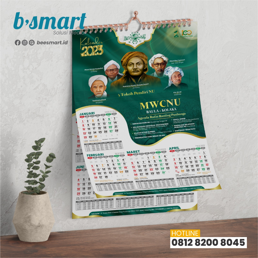 Jual CETAK KALENDER DINDING UKURAN 46x64 CM, 3 LEMBAR [KLEP SENG ...